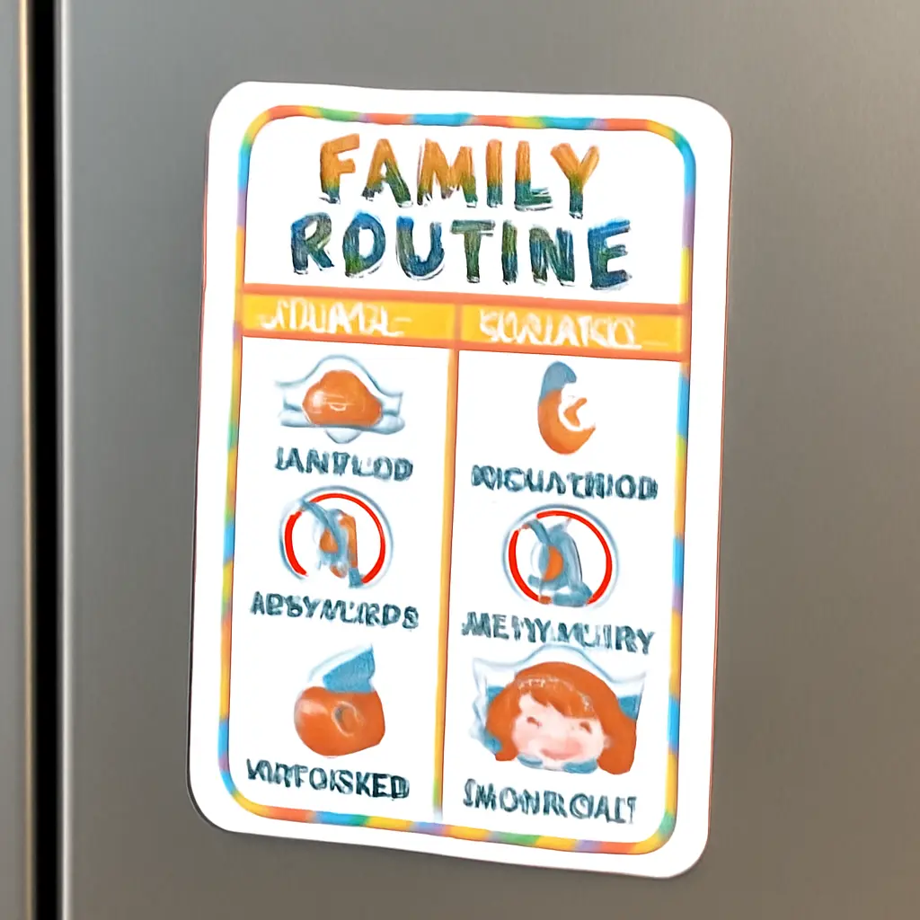 A simple routine chart for morning and evening device times